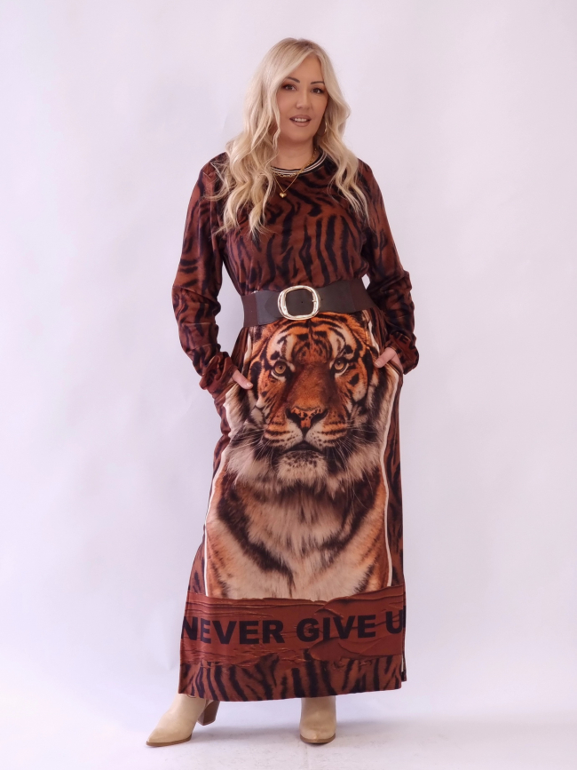 Φόρεμα Animal Print Βελουτέ Leopard