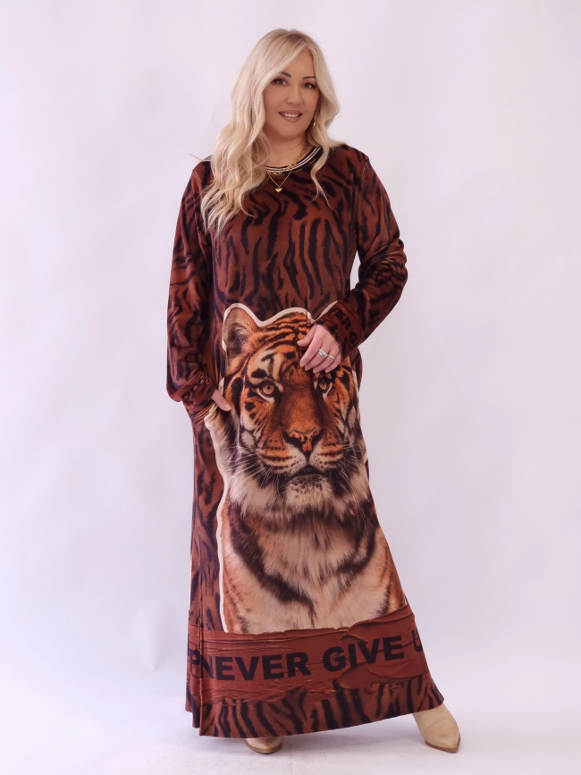 Φόρεμα Animal Print Βελουτέ Leopard