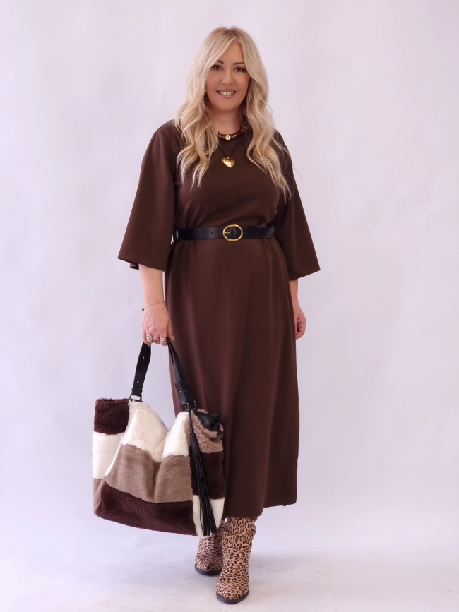 Φόρεμα Ποντοστόφα Με Ζώνη Μαύρο