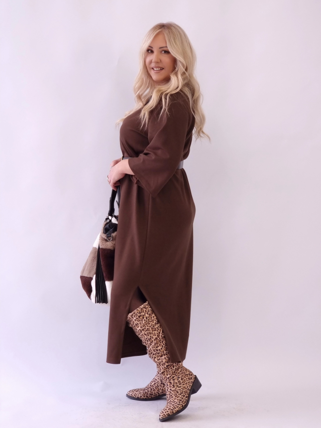 Φόρεμα Ποντοστόφα Με Ζώνη Μαύρο