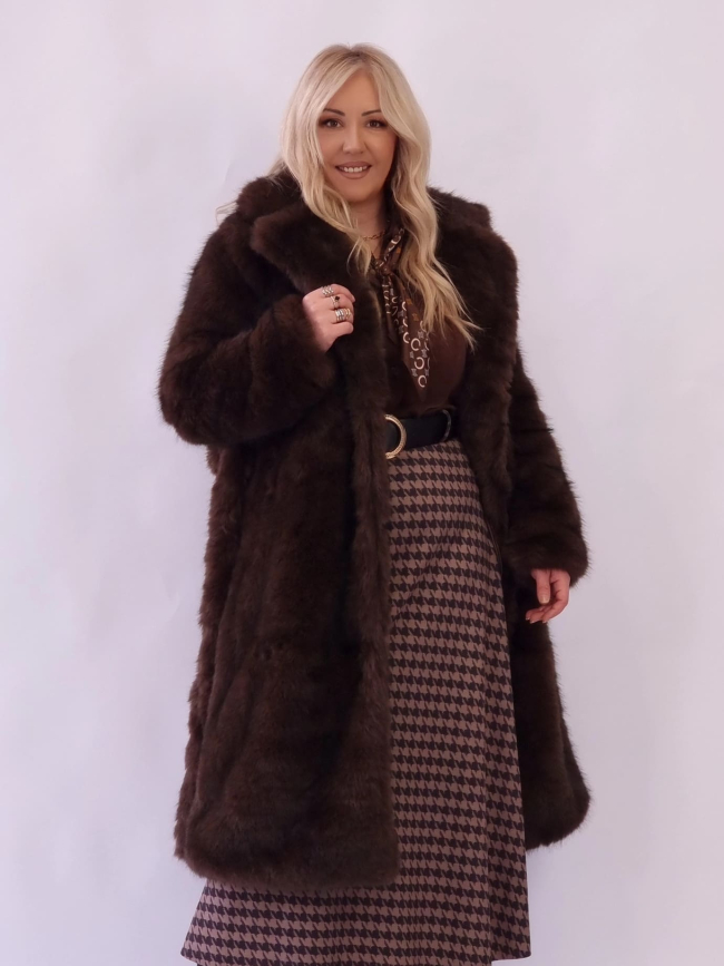 Γούνα Οικολογική Δίχρωμη Καφέ Μαύρο