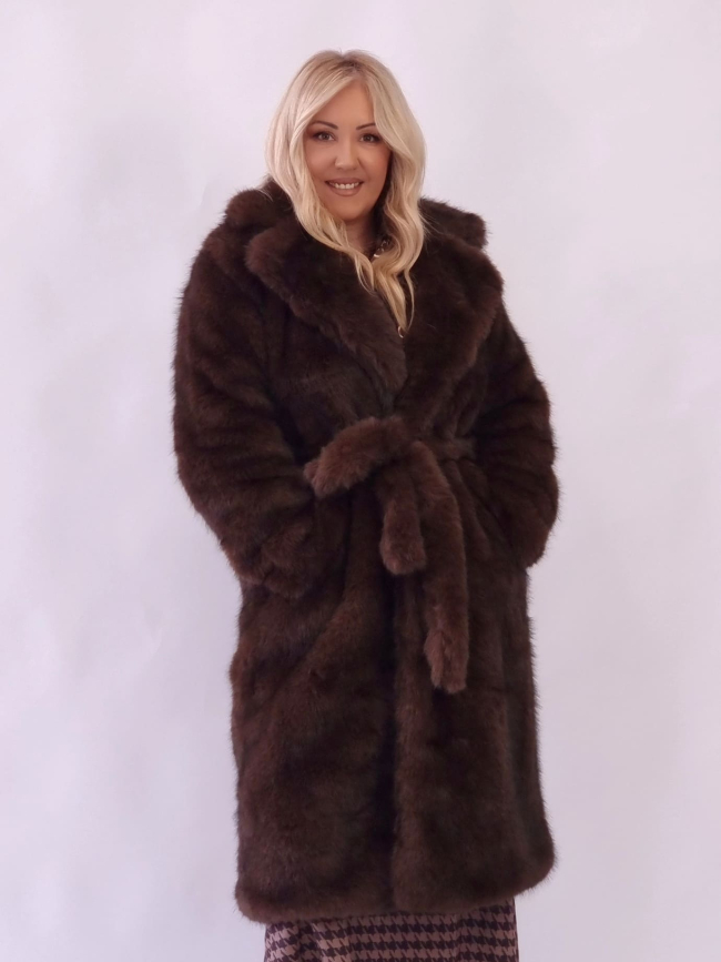 Γούνα Οικολογική Δίχρωμη Καφέ Μαύρο