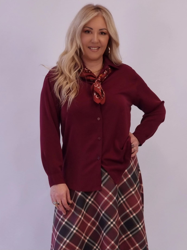 Πουκάμισο Με Φουλάρι - Σοκολά