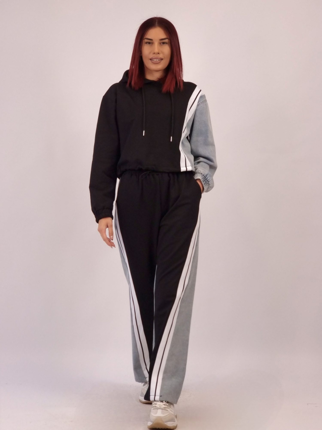 Σετ Μπλούζα Παντελόνι Denim Φούτερ - Μαύρο