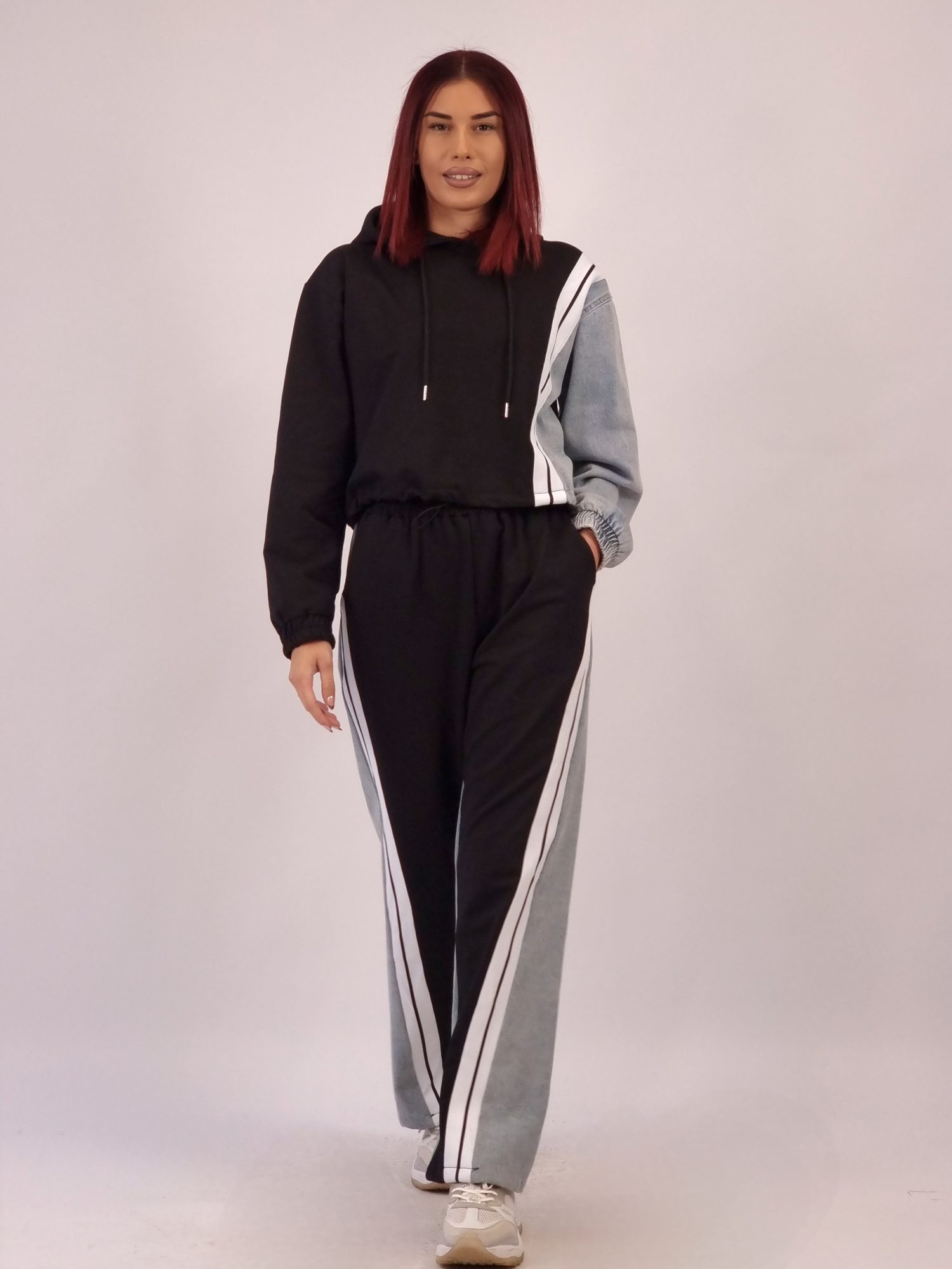 Σετ Μπλούζα Παντελόνι Denim Φούτερ - Μαύρο Σετ Μπλούζα Παντελόνι Denim Φούτερ - Μαύρο