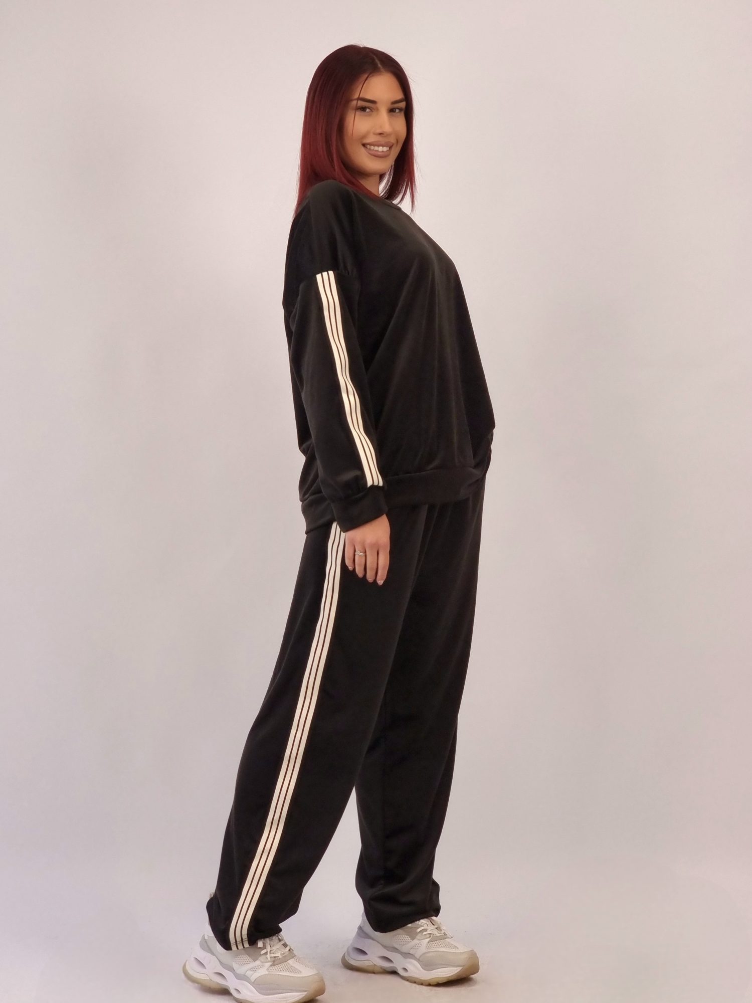 Σετ velvet Με Ρίγες - Κυπαρισσί