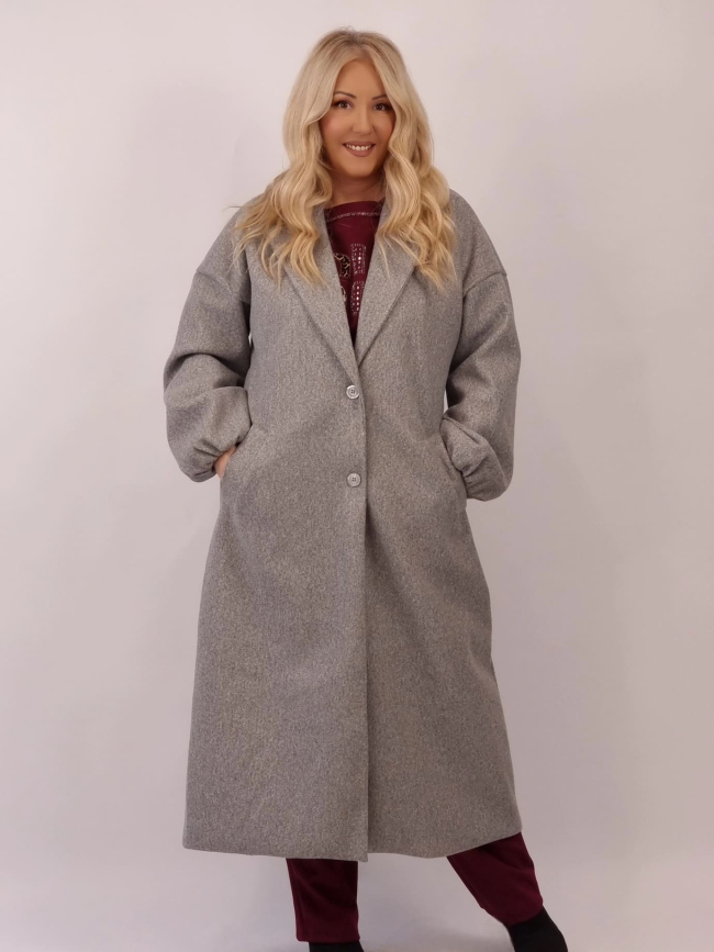 Παλτό Oversized Μακρύ με Κουμπιά - Μπέζ