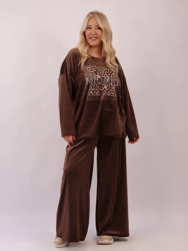Σετ Velvet Μπλούζα Παντελόνι Μio Μπορντό