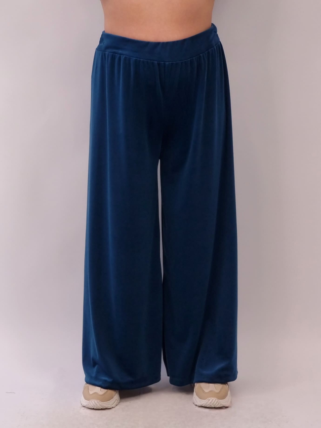 Παντελόνι Velvet Οversized - Πετρόλ