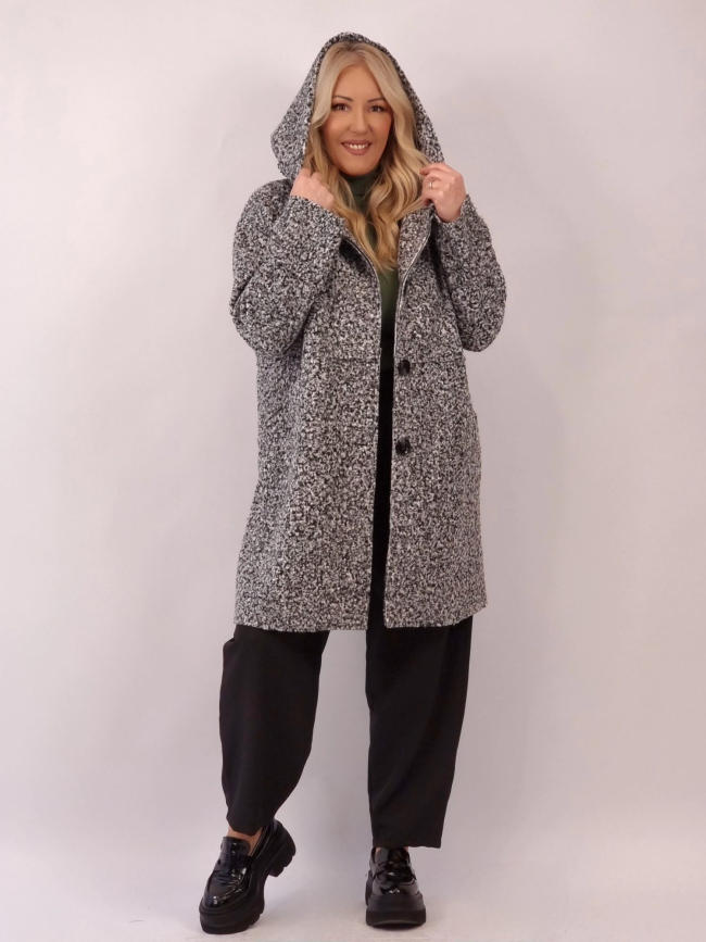 Ζακέτα Μπουκλέ Με Κουμπιά - Γκρί