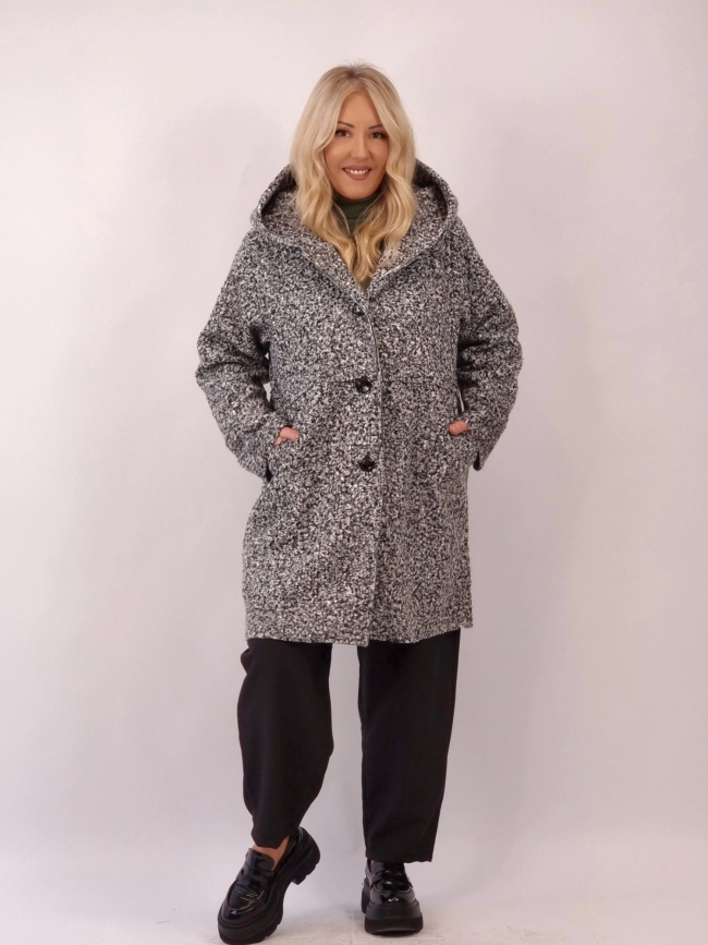 Ζακέτα Μπουκλέ Με Κουμπιά - Γκρί