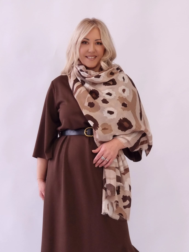 Πασμίνα κύκλος μίνι κρόσσια print Ταμπά