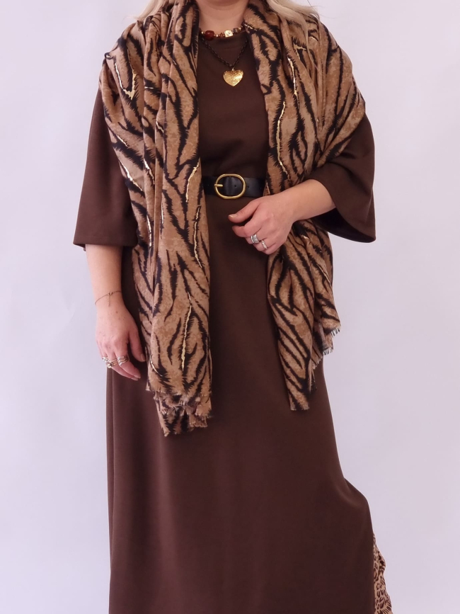 Πασμίνα με κρόσια zevra Εκρού