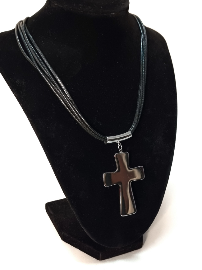 Κολιέ Μεγάλος Ασημί Σταυρός