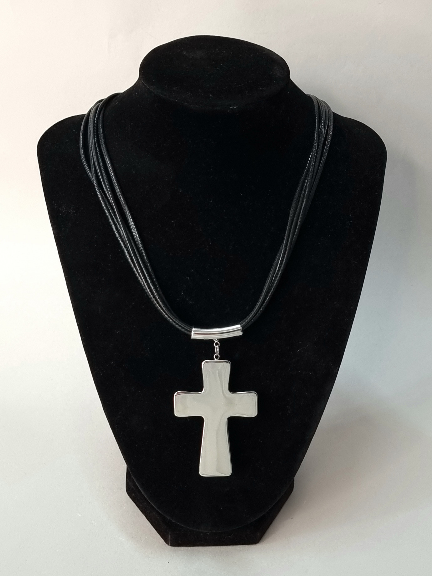 Κολιέ Μεγάλος Ασημί Σταυρός Κολιέ Μεγάλος Ασημί Σταυρός