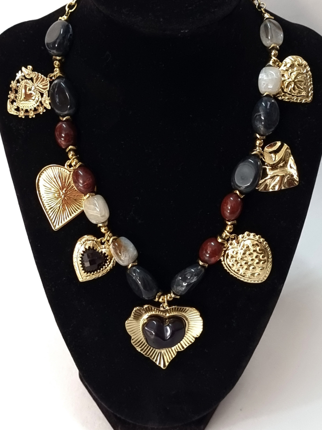 Κολιέ Πολλές Καρδιές Vintage