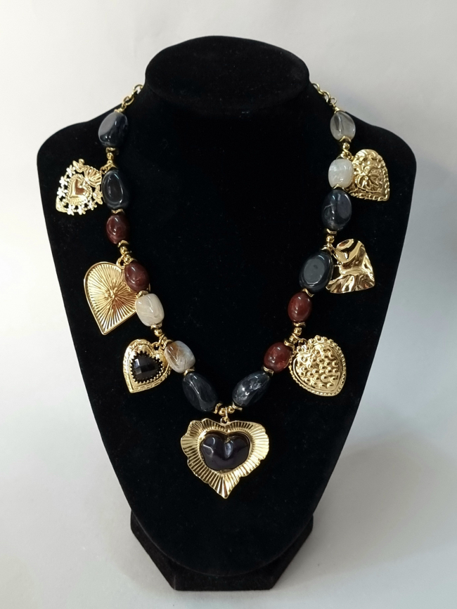 Κολιέ Πολλές Καρδιές Vintage