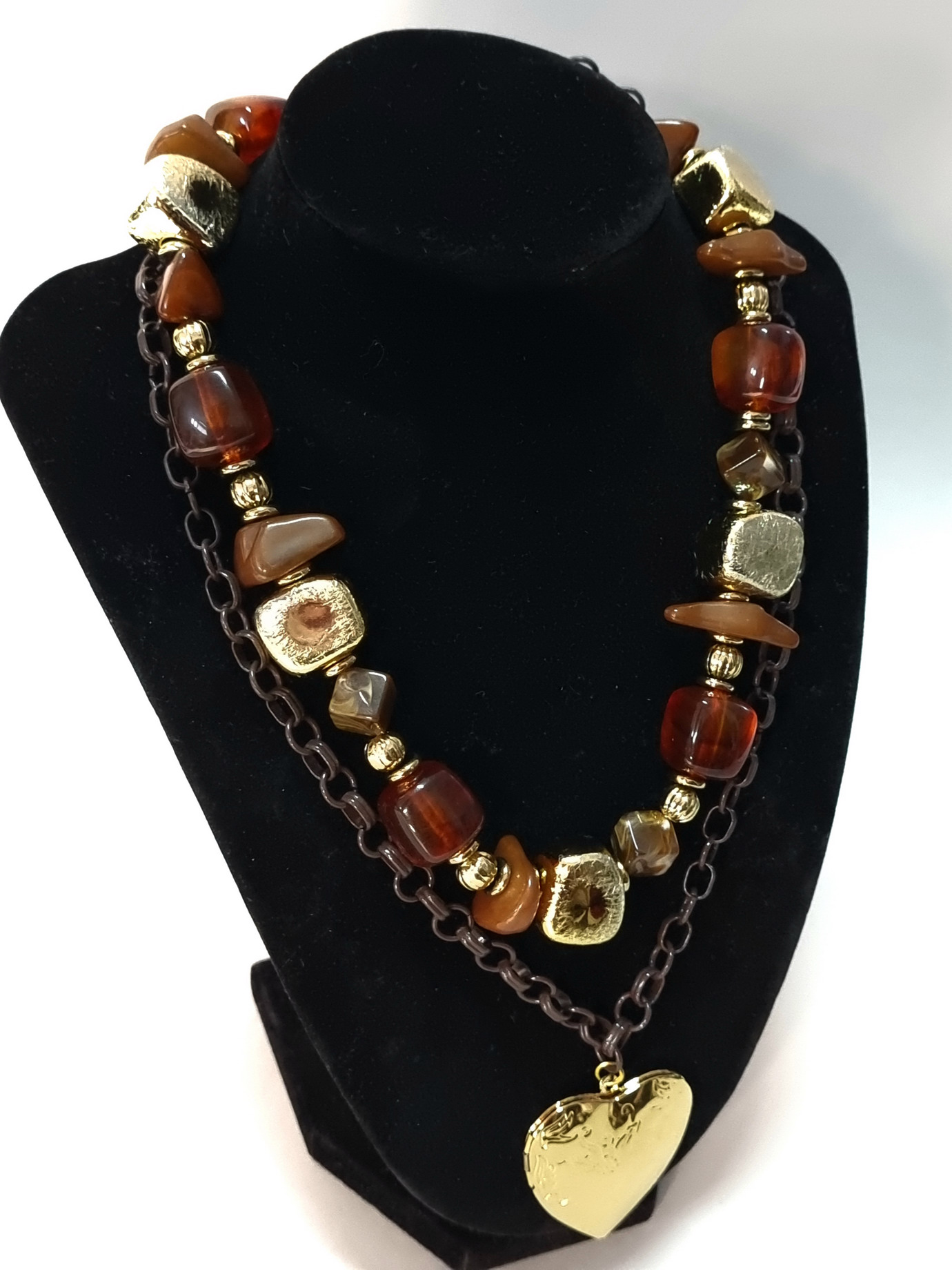 Κολιέ Διπλό Ανοιγόμενη Καρδιά Vintage Κολιέ Διπλό Ανοιγόμενη Καρδιά Vintage