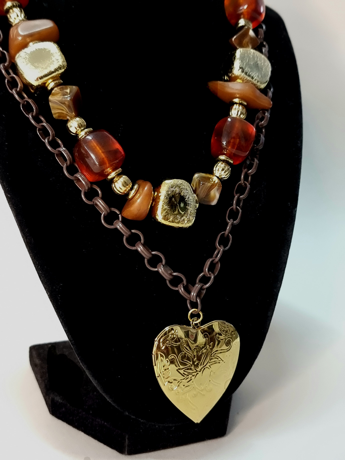 Κολιέ Διπλό Ανοιγόμενη Καρδιά Vintage Κολιέ Διπλό Ανοιγόμενη Καρδιά Vintage