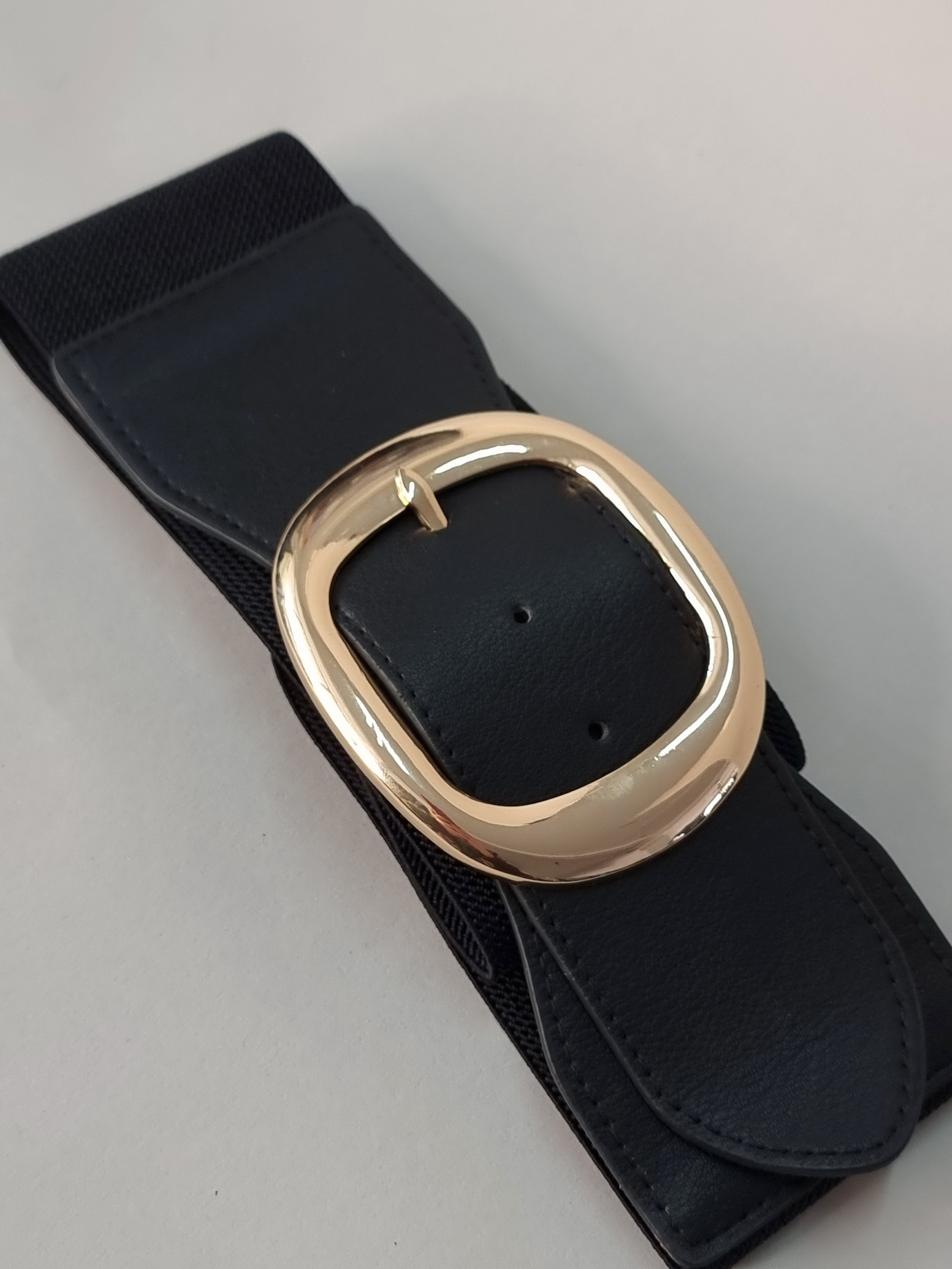 Ζώνη Ελαστική Χρυσή Αγκράφα -Μαύρη Ζώνη Ελαστική Χρυσή Αγκράφα -Μαύρη