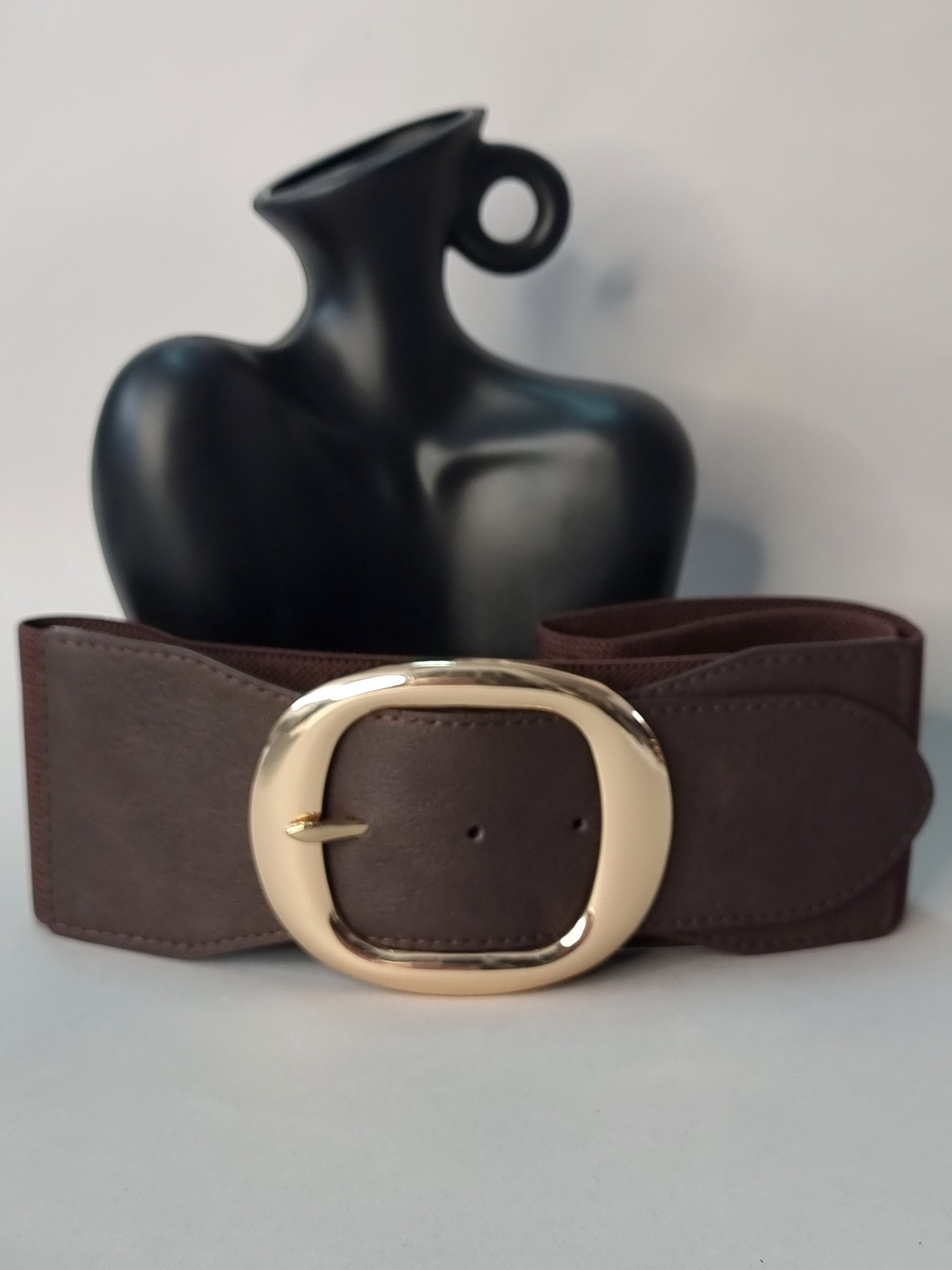 Ζώνη Ελαστική Χρυσή Αγκράφα -Μαύρη Ζώνη Ελαστική Χρυσή Αγκράφα -Μαύρη