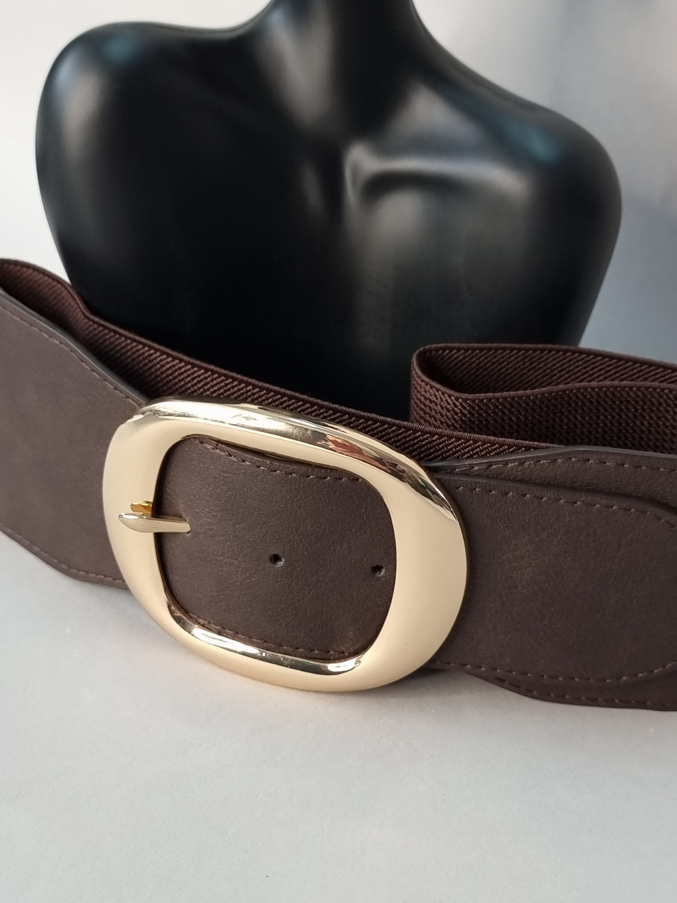 Ζώνη Ελαστική Χρυσή Αγκράφα -Μαύρη Ζώνη Ελαστική Χρυσή Αγκράφα -Μαύρη