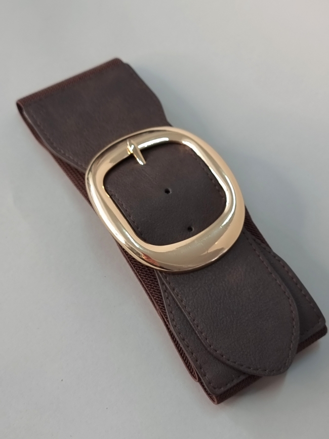 Ζώνη Ελαστική Χρυσή Αγκράφα -Μαύρη