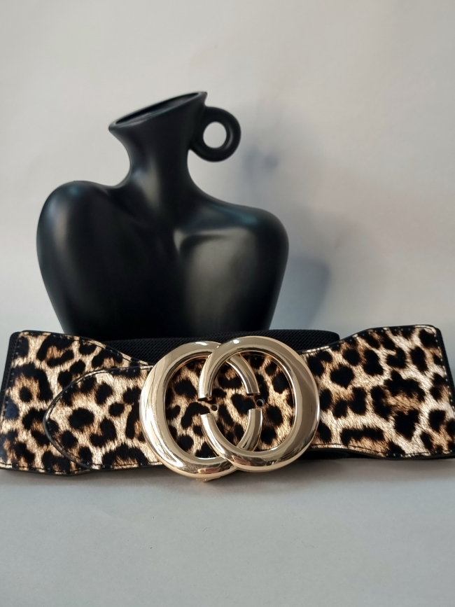 Ζώνη Ελαστική Χρυσή Αγκράφα -Μαύρη