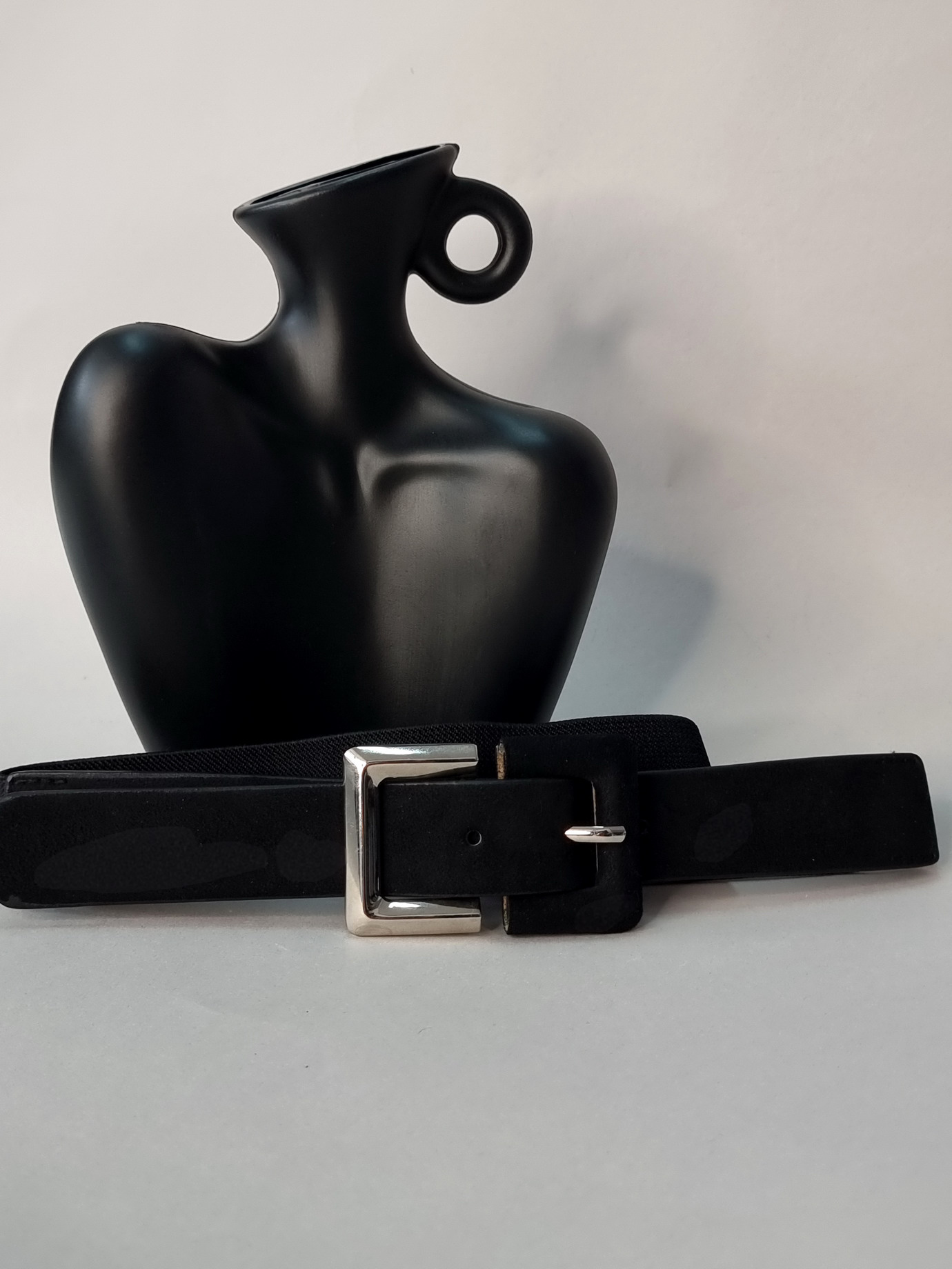 Ζώνη Ελαστική Σουέτ Χρυσή Αγκράφα-Μαύρη Ζώνη Ελαστική Σουέτ Χρυσή Αγκράφα-Μαύρη