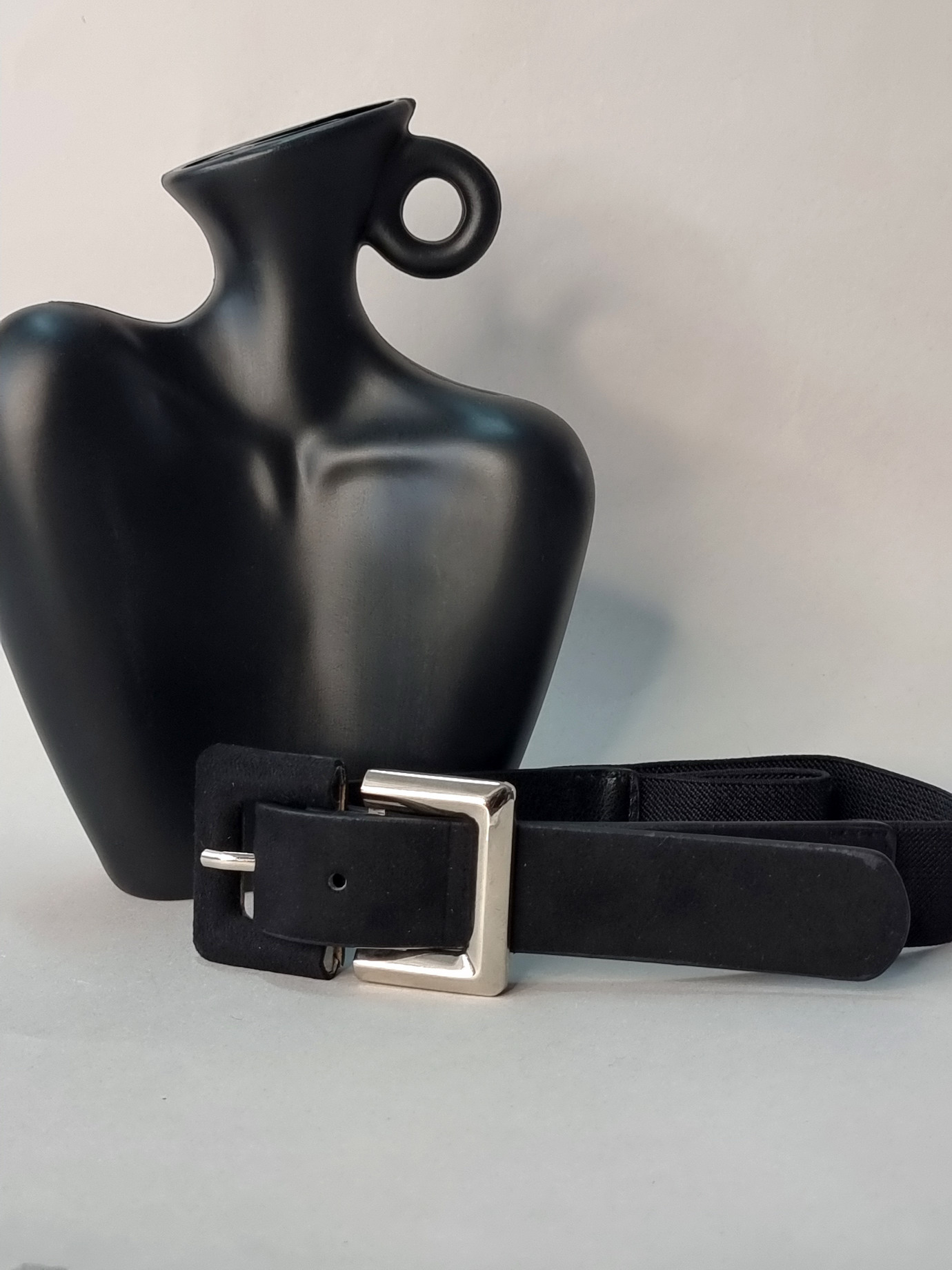 Ζώνη Ελαστική Σουέτ Χρυσή Αγκράφα-Μαύρη Ζώνη Ελαστική Σουέτ Χρυσή Αγκράφα-Μαύρη