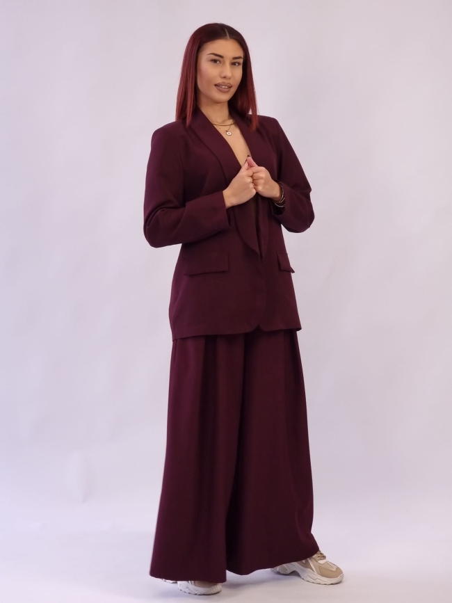 Σακάκι χωρίς Κουμπιά με Βάτες - Βουργουνδί