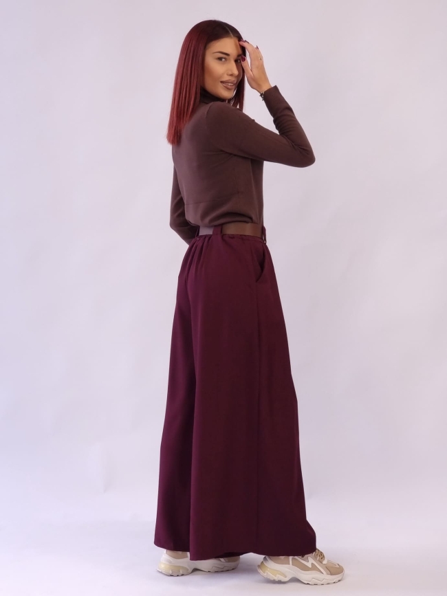 Παντελόνα με Λάστιχο και Ζώνη-Βουργουνδί