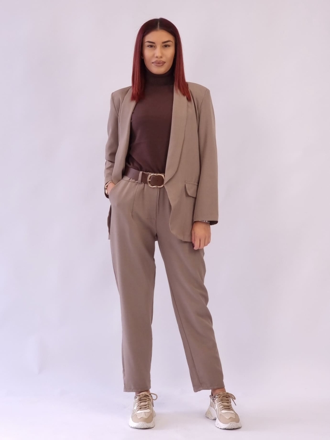 Σακάκι χωρίς Κουμπιά με Βάτες - Μπέζ