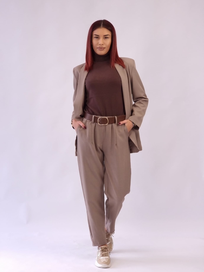 Σακάκι χωρίς Κουμπιά με Βάτες - Μπέζ