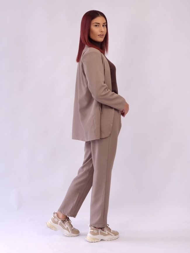 Σακάκι χωρίς Κουμπιά με Βάτες - Μπέζ