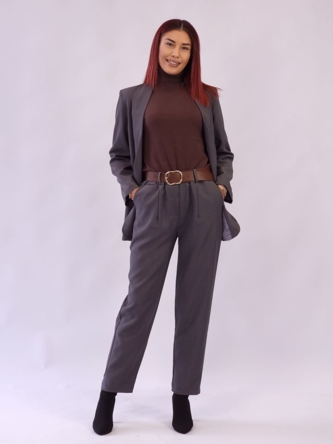 Σακάκι χωρίς Κουμπιά με Βάτες - Γκρί