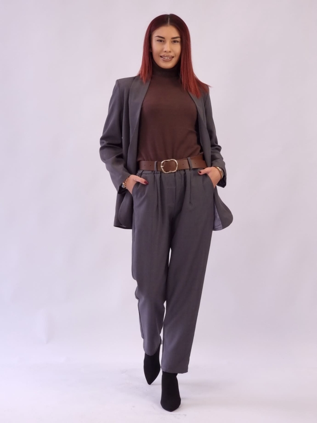 Σακάκι χωρίς Κουμπιά με Βάτες - Γκρί