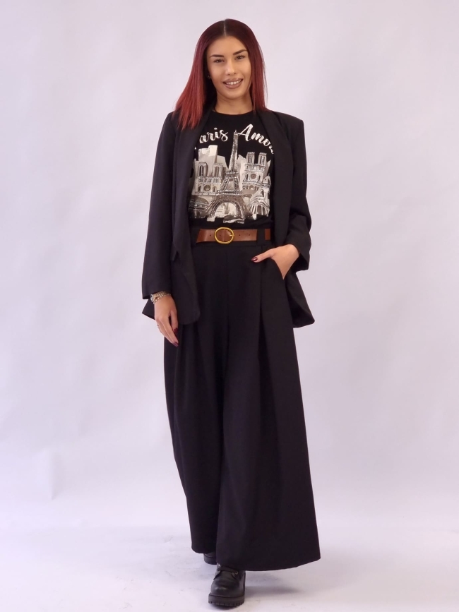 Σακάκι χωρίς Κουμπιά με Βάτες - Μαύρο