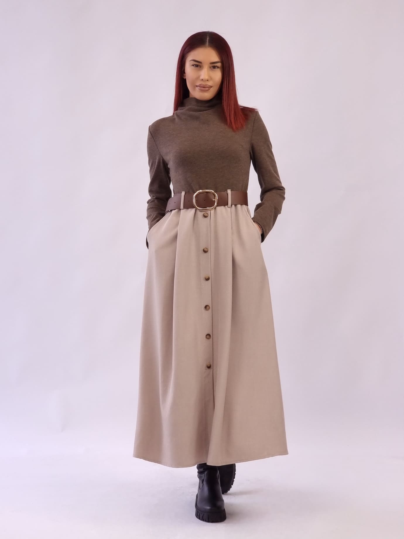 Φόρεμα Πλεκτό Διακοσμητικά Κουμπιά - Μαύρο Φόρεμα Πλεκτό Διακοσμητικά Κουμπιά - Μαύρο