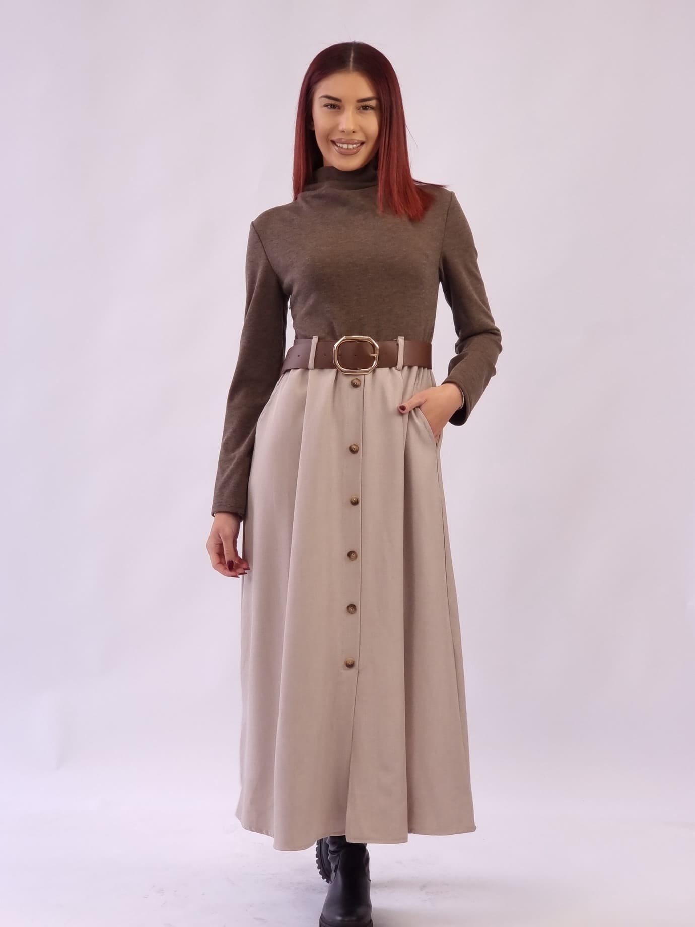 Φόρεμα Πλεκτό Διακοσμητικά Κουμπιά - Μαύρο Φόρεμα Πλεκτό Διακοσμητικά Κουμπιά - Μαύρο