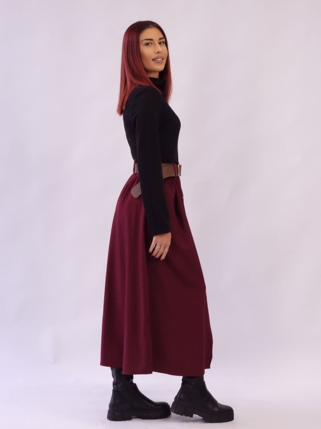 Φόρεμα Πλεκτό Διακοσμητικά Κουμπιά - Μαύρο