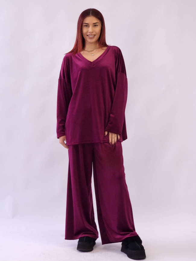 Σετ Velvet Oversized - Ματζέντα