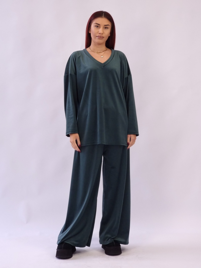 Σετ Velvet Oversized - Κυπαρισσί