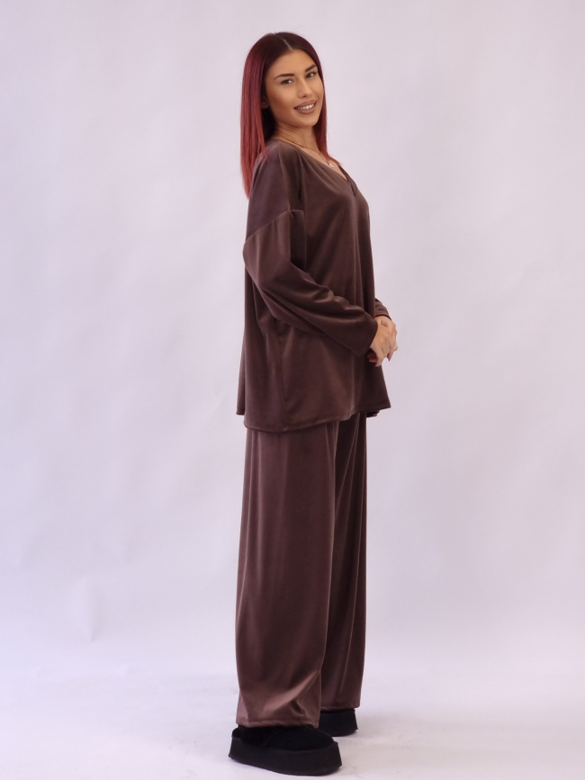 Σετ Velvet Oversized - Σοκολά