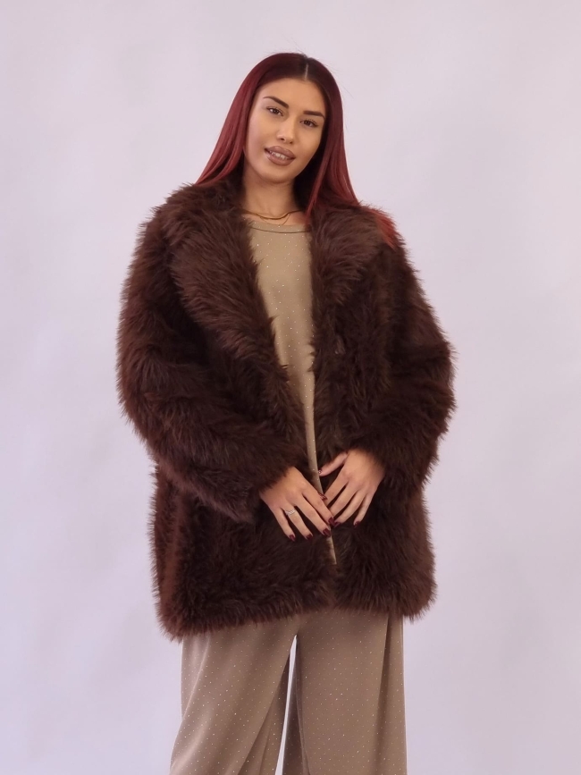 Γούνα Οικολογική Μακρύ Τρίχωμα - Σοκολά