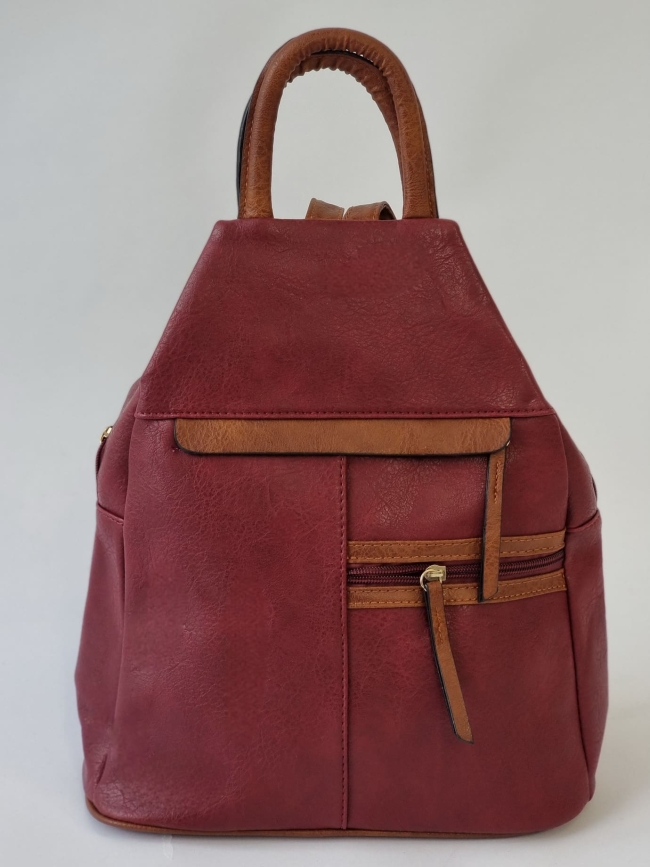 Σακίδιο Πλάτης Δερματίνη – Μπορντό / Καφέ Σακίδιο Πλάτης Δερματίνη – Μπορντό / Καφέ
