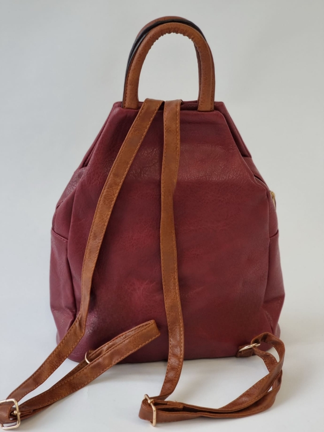 Σακίδιο Πλάτης Δερματίνη – Μπορντό / Καφέ Σακίδιο Πλάτης Δερματίνη – Μπορντό / Καφέ