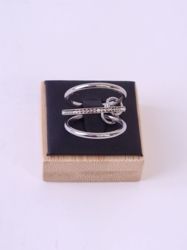 Δαχτυλίδι Ατσάλι Τριπλό Βέρα - Ασημί