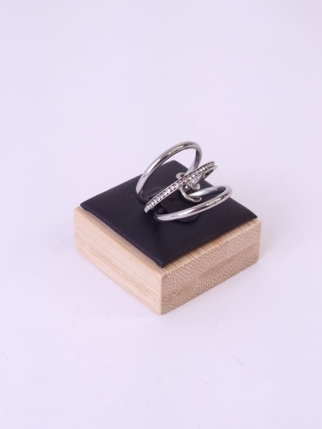 Δαχτυλίδι Ατσάλι Τριπλό Βέρα - Ασημί