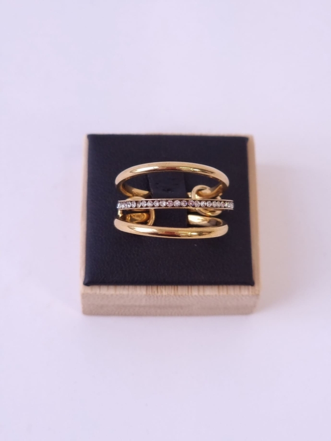 Δαχτυλίδι Ατσάλι Τριπλό Βέρα - Ασημί